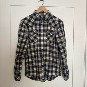 Diesel Shirt Mens Sz S Plaid Button Up Long Sleeve Western Cowboy Rocker Y2K
